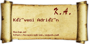 Kövesi Adrián névjegykártya