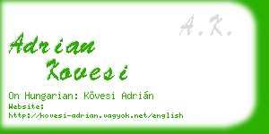 adrian kovesi business card